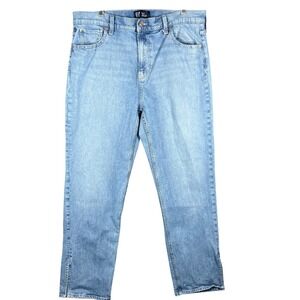 GAP Straight Jeans Womens 18 Light Blue High Rise Side Slit Denim Pants